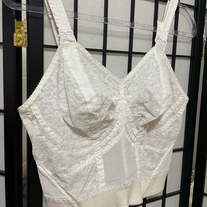 Vintage White XL E-F Bullet Corset Bra